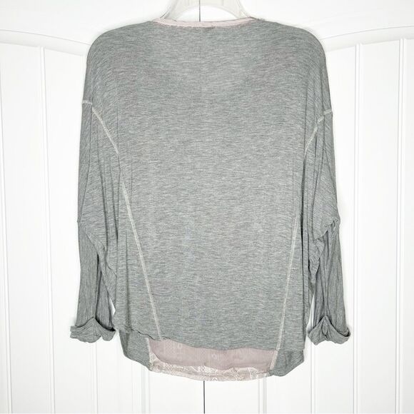 Anthropologie TINY Hazel Gray Embroidered Top Size S Dolman Delicate Romantic - Picture 4 of 5